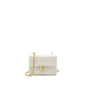 Chanel Vintage quilted square flap bag lambskin white