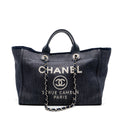 Chanel Deauville Tote Bag Canvas Blue Denim