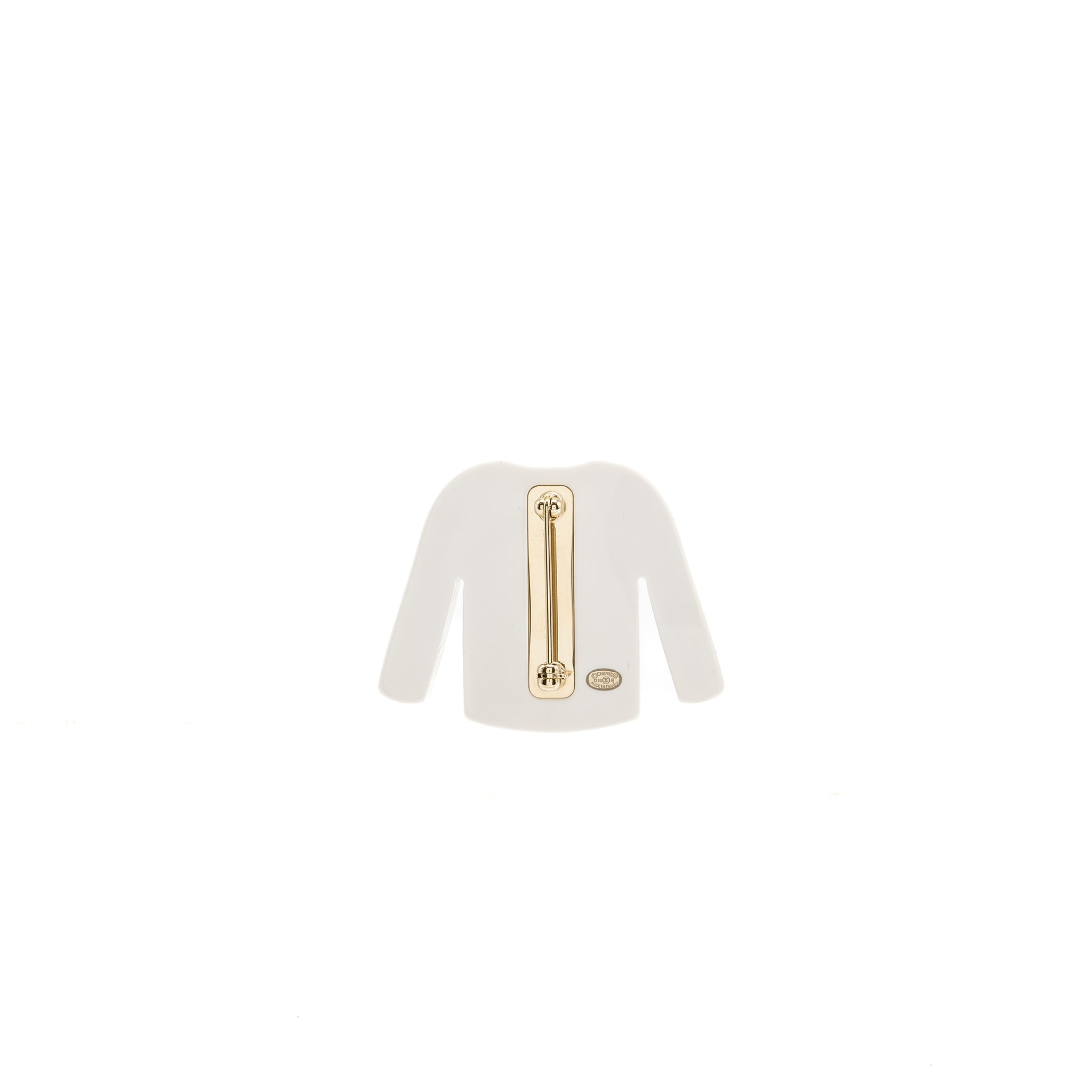 Chanel little jacket brooch black light gold tone