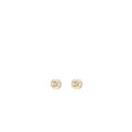 Chanel round cc Logo earrings white light gold tone