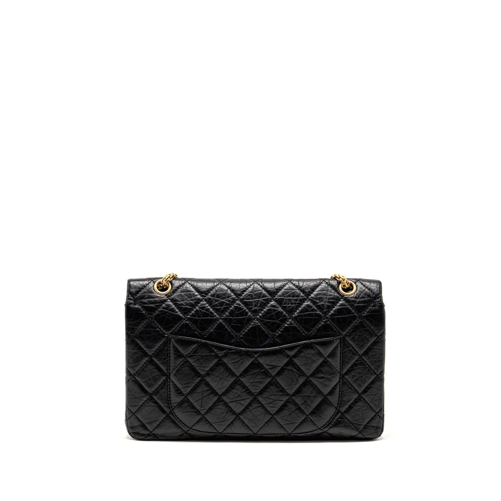 Chanel Large 2.55 226 Reissue Double Flap Bag Aged Calfskin Black