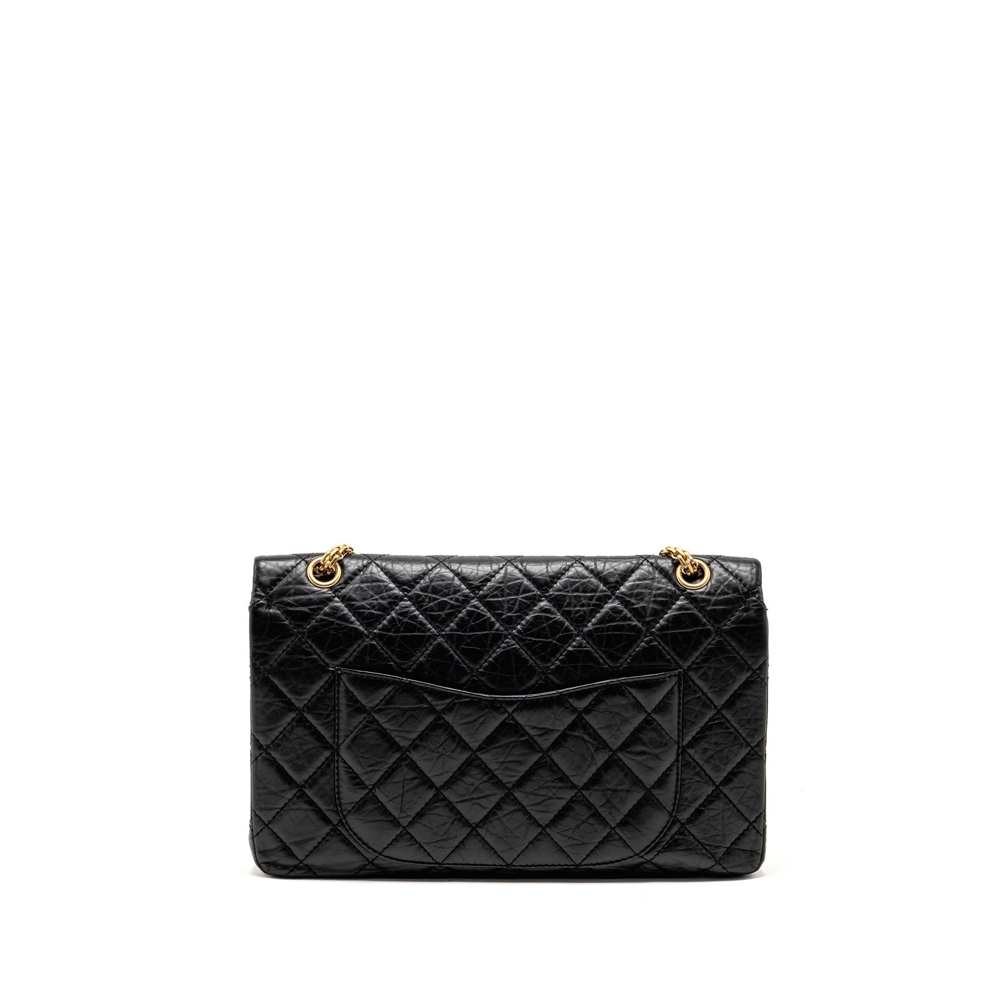 Chanel Large 2.55 226 Reissue Double Flap Bag Aged Calfskin Black