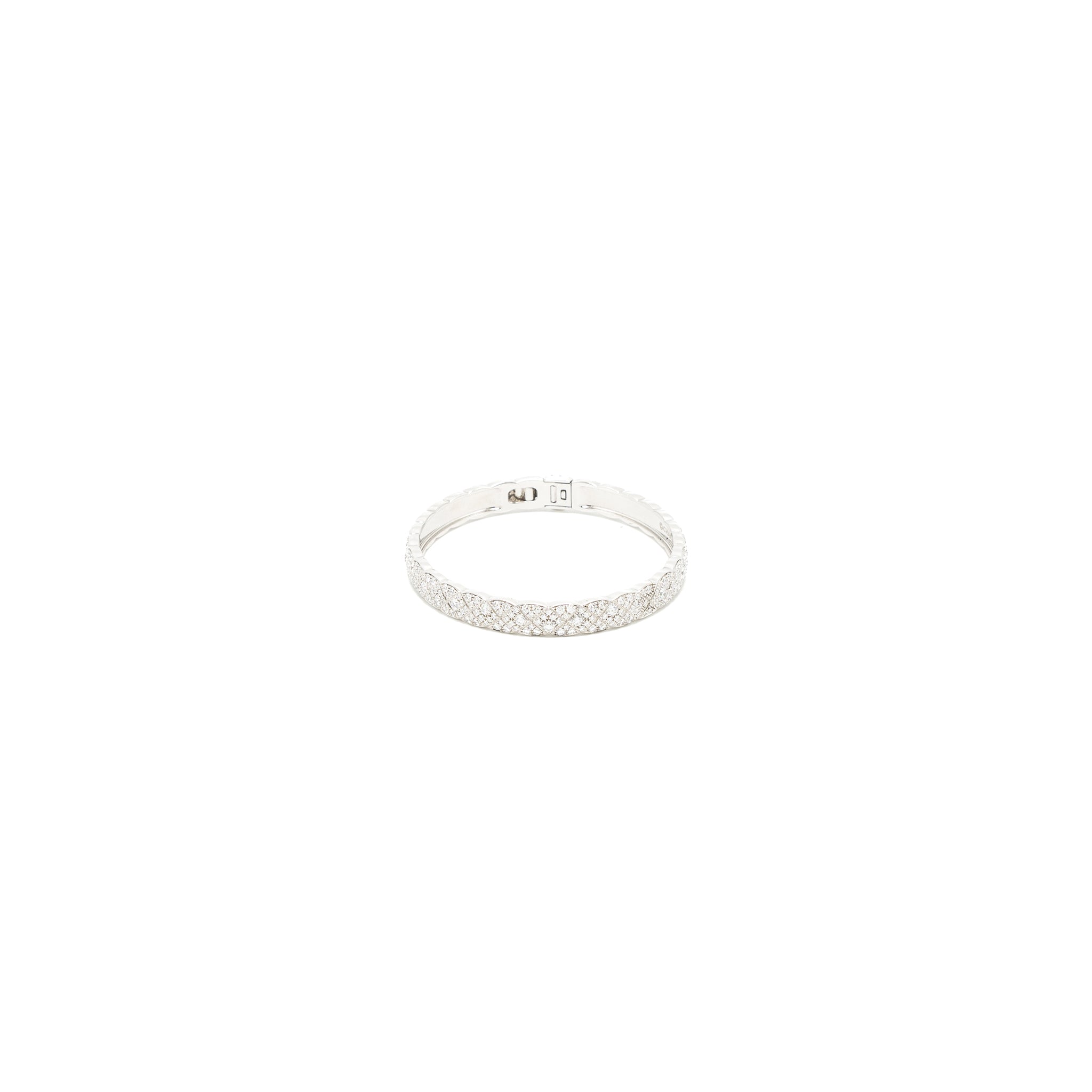 Chanel Size M Coco Crush Bracelet Quilted Motif 18k white gold diamonds