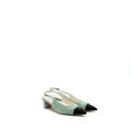 Chanel size 39 23P slingbacks suede /calfskin light blue / black L