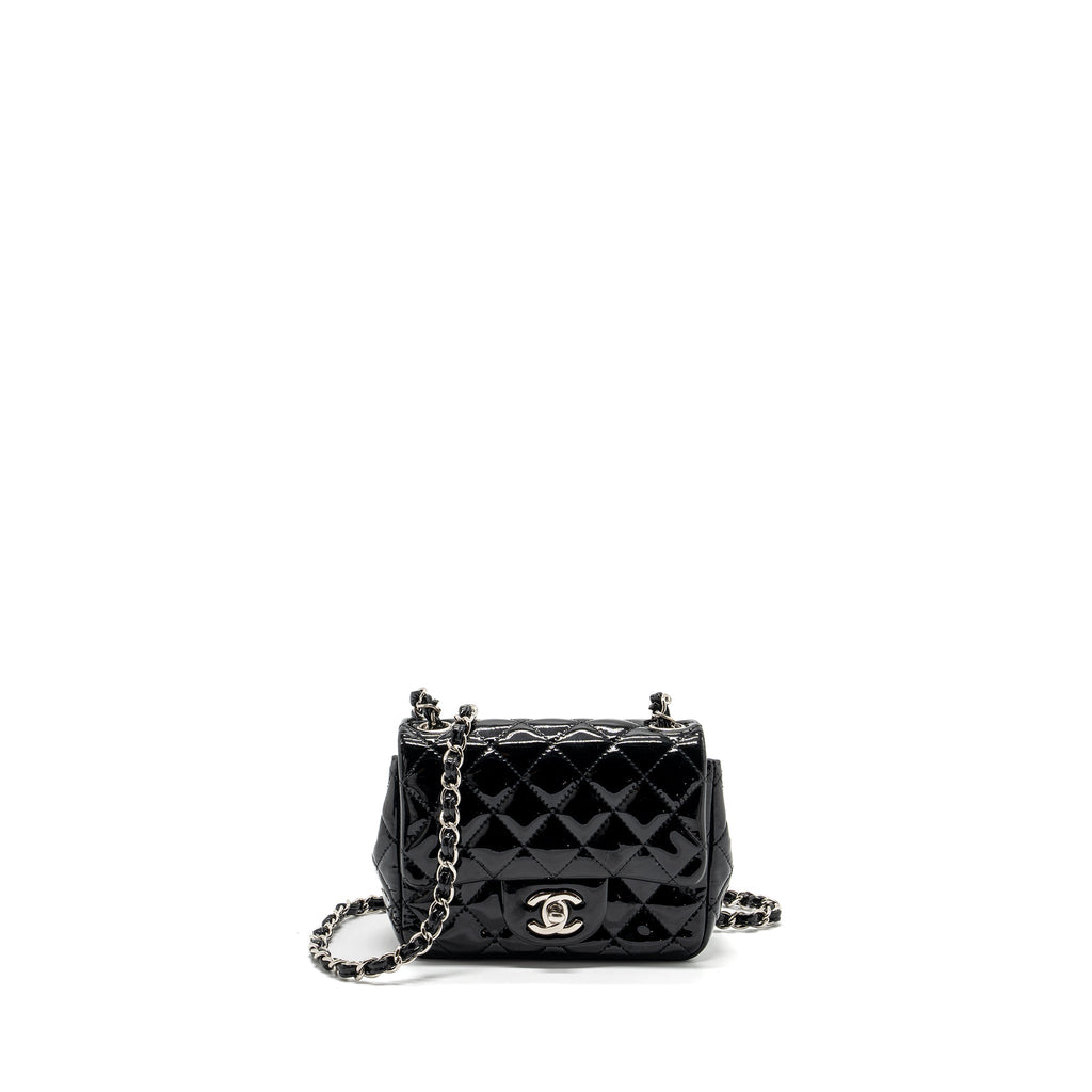 Chanel Classic Mini Square Flap Bag Patent Black