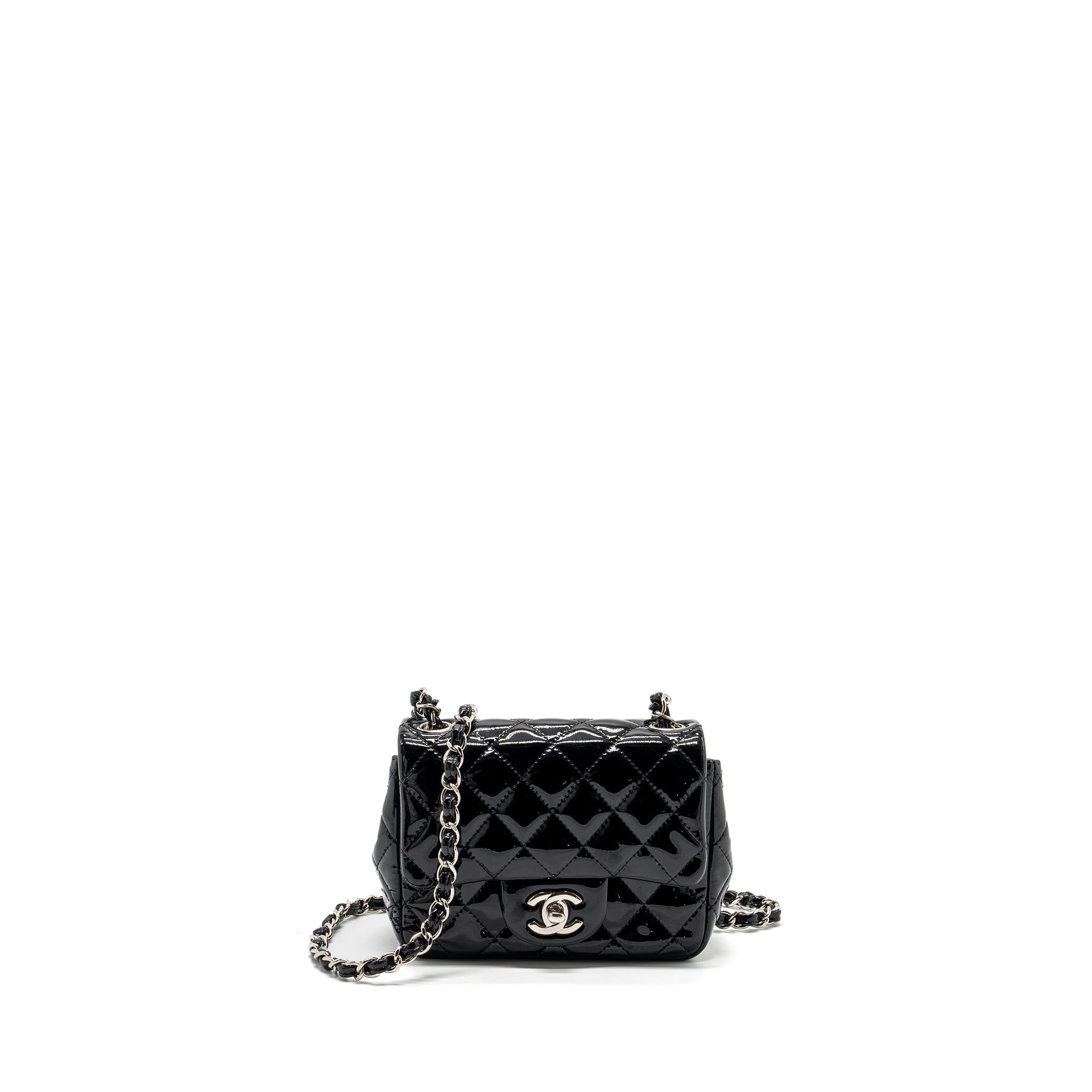 Chanel Classic Mini Square Flap Bag Patent Black