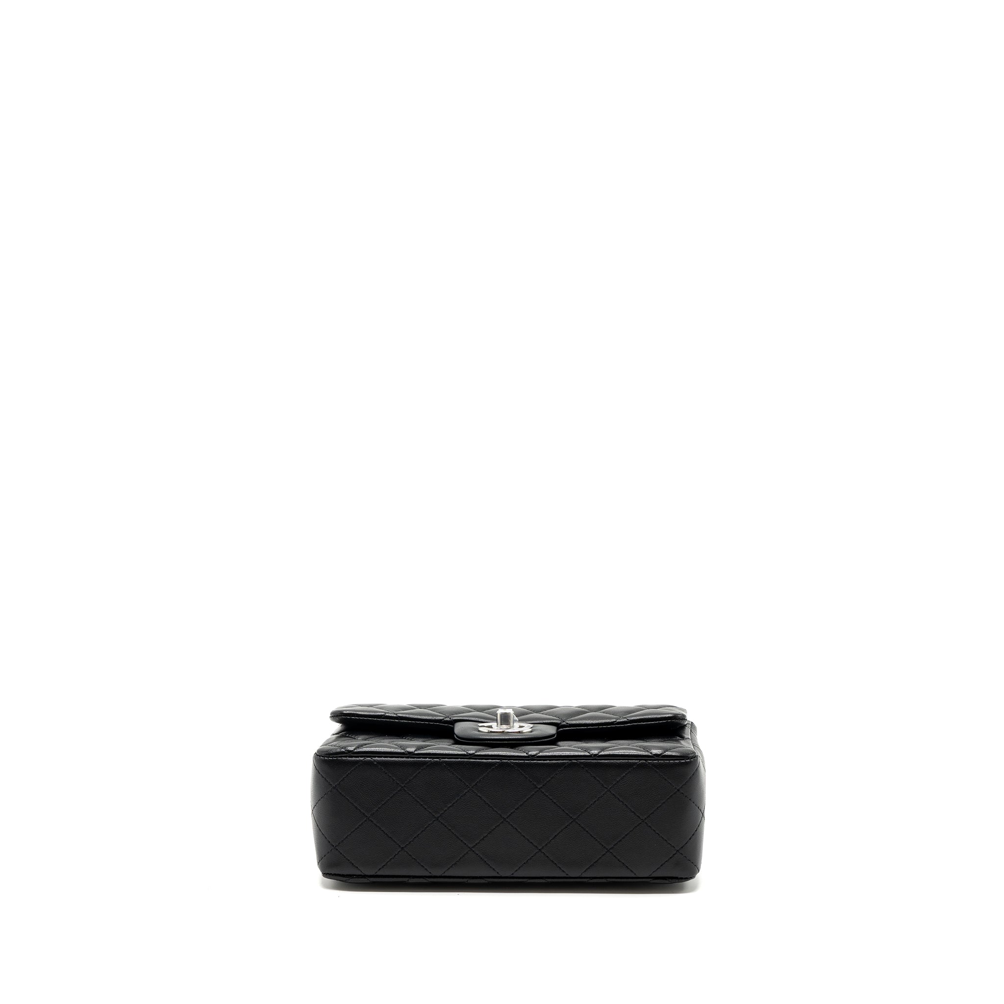 Chanel classic mini rectangular flap bag lambskin black  (microchip)