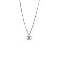 Chanel cc logo necklace crystal/pearl ruthenium hardware