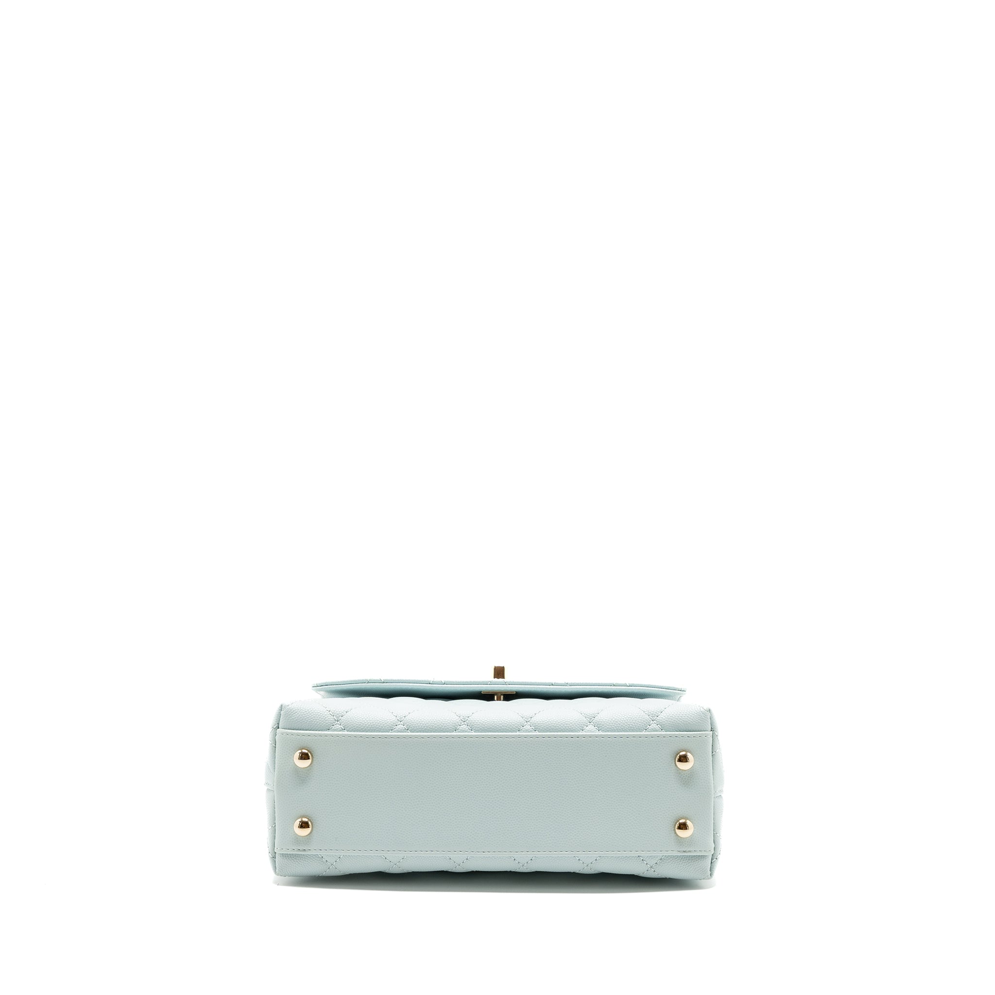 Chanel small coco handle caviar light blue L (microchip)