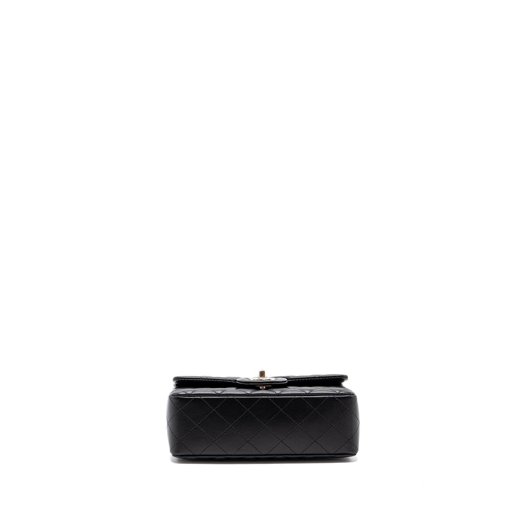 Chanel Classic Mini Rectangular Flap Bag Lambskin Black  (microchip)
