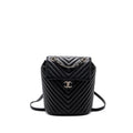 Chanel Small Urban Spirit Backpack Chevron Calfskin Black