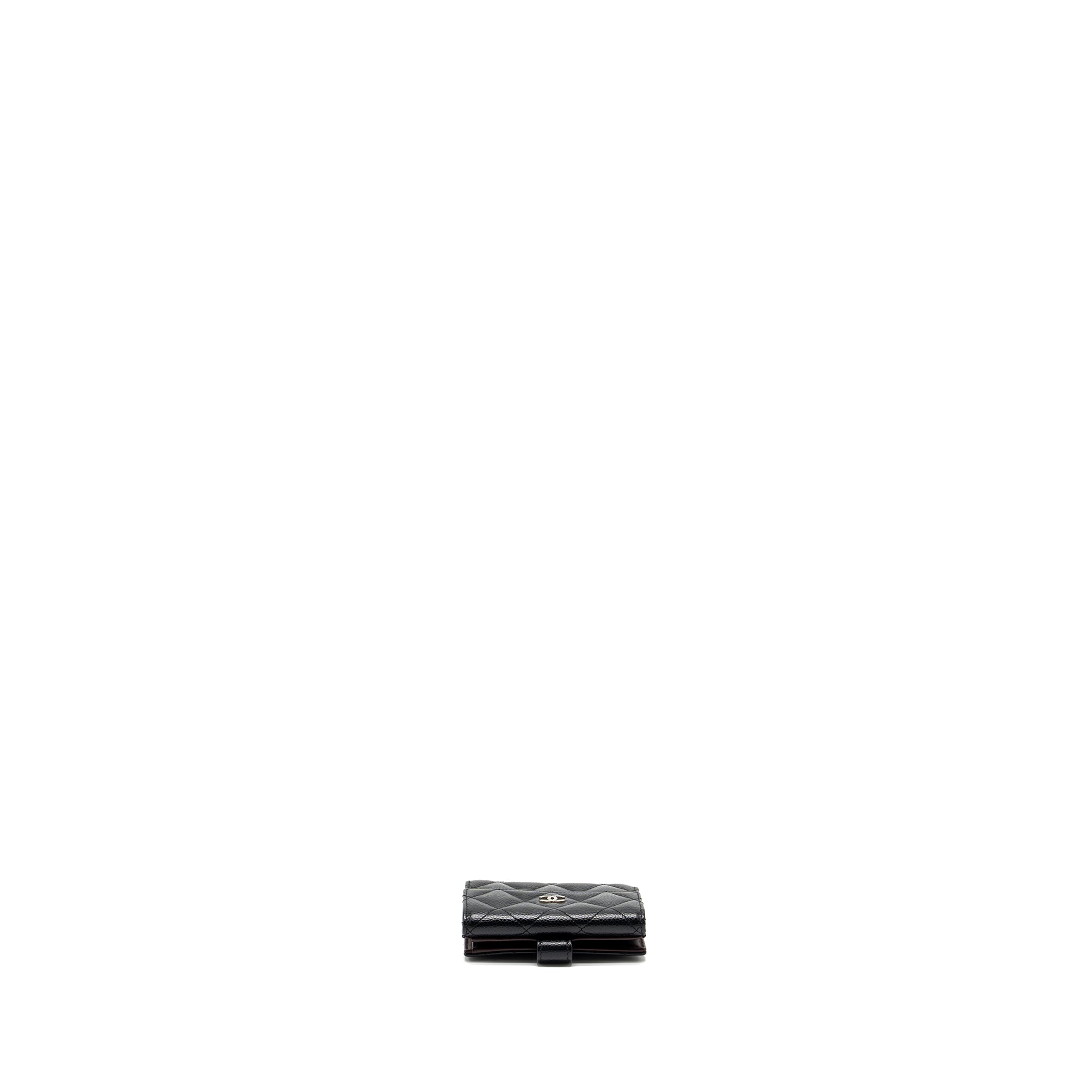 Chanel Compact Wallet Caviar Black