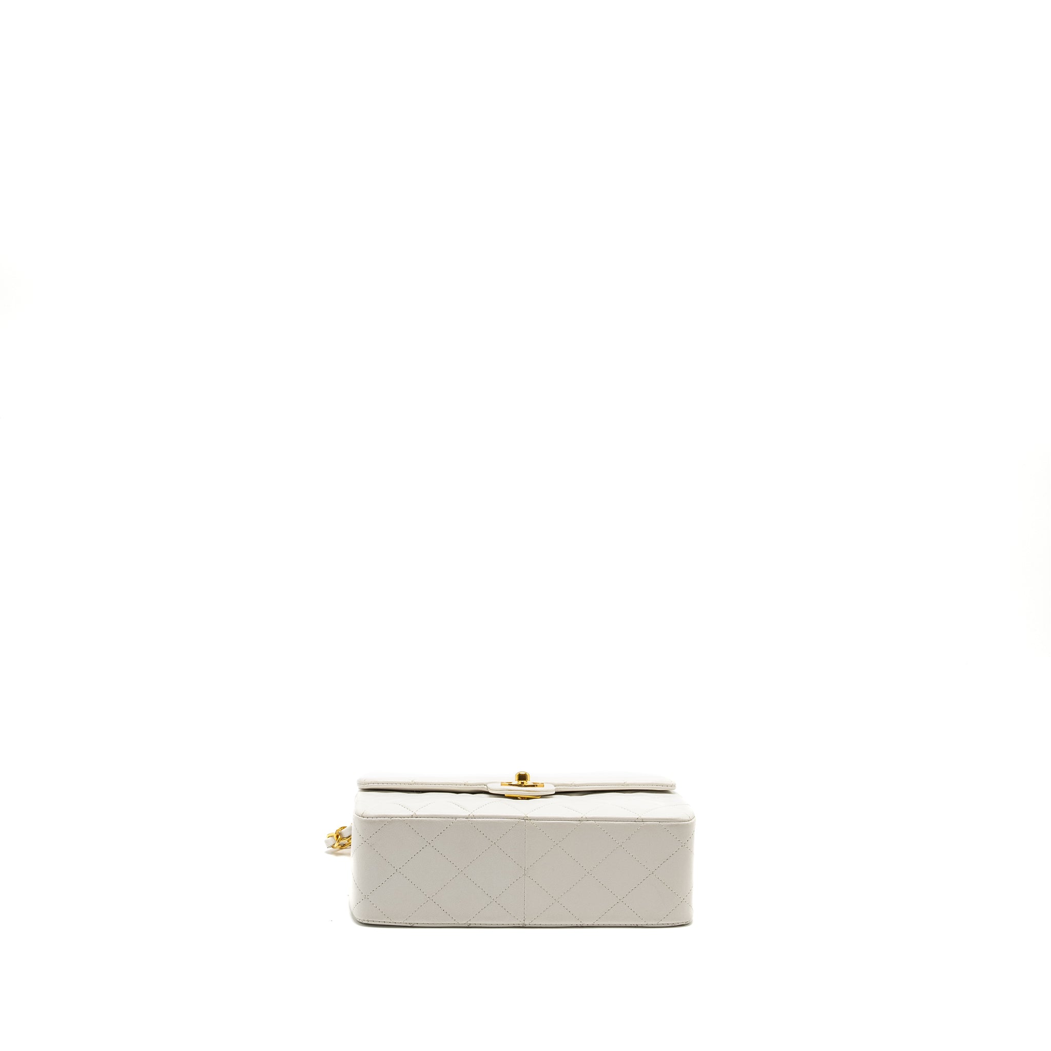 Chanel Vintage quilted square flap bag lambskin white