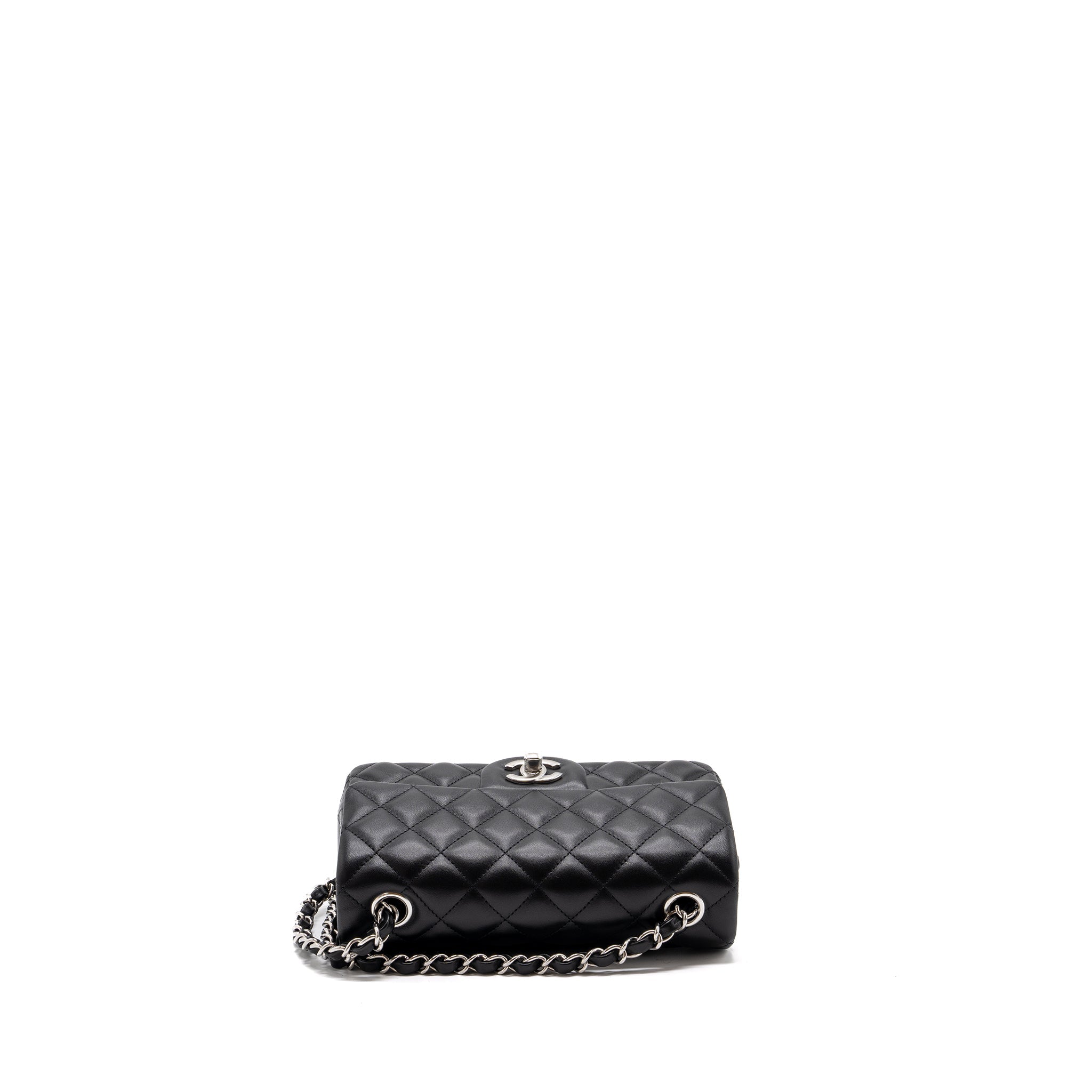 Chanel Classic Mini Rectangular Flap Bag Lambskin Black  (microchip)