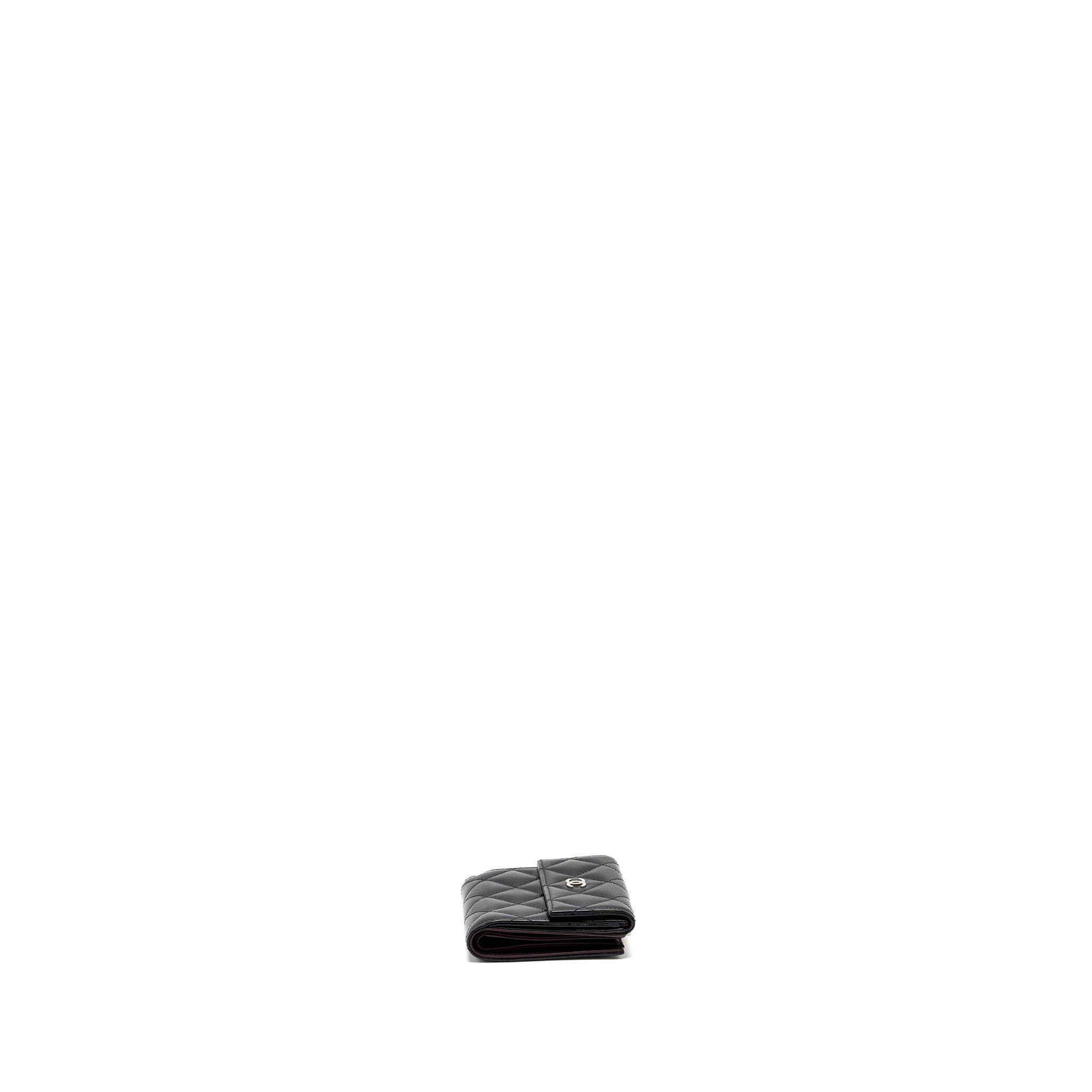 Chanel Compact Wallet Caviar Black