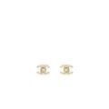 Chanel Classic CC Logo Earring Light Gold Tone