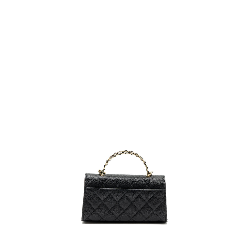 Chanel 23P Top Handle Mini Flap Bag Caviar Black L (Microchip)