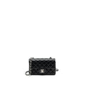 Chanel mini rectangular flap bag lambskin black  (MICrochip)