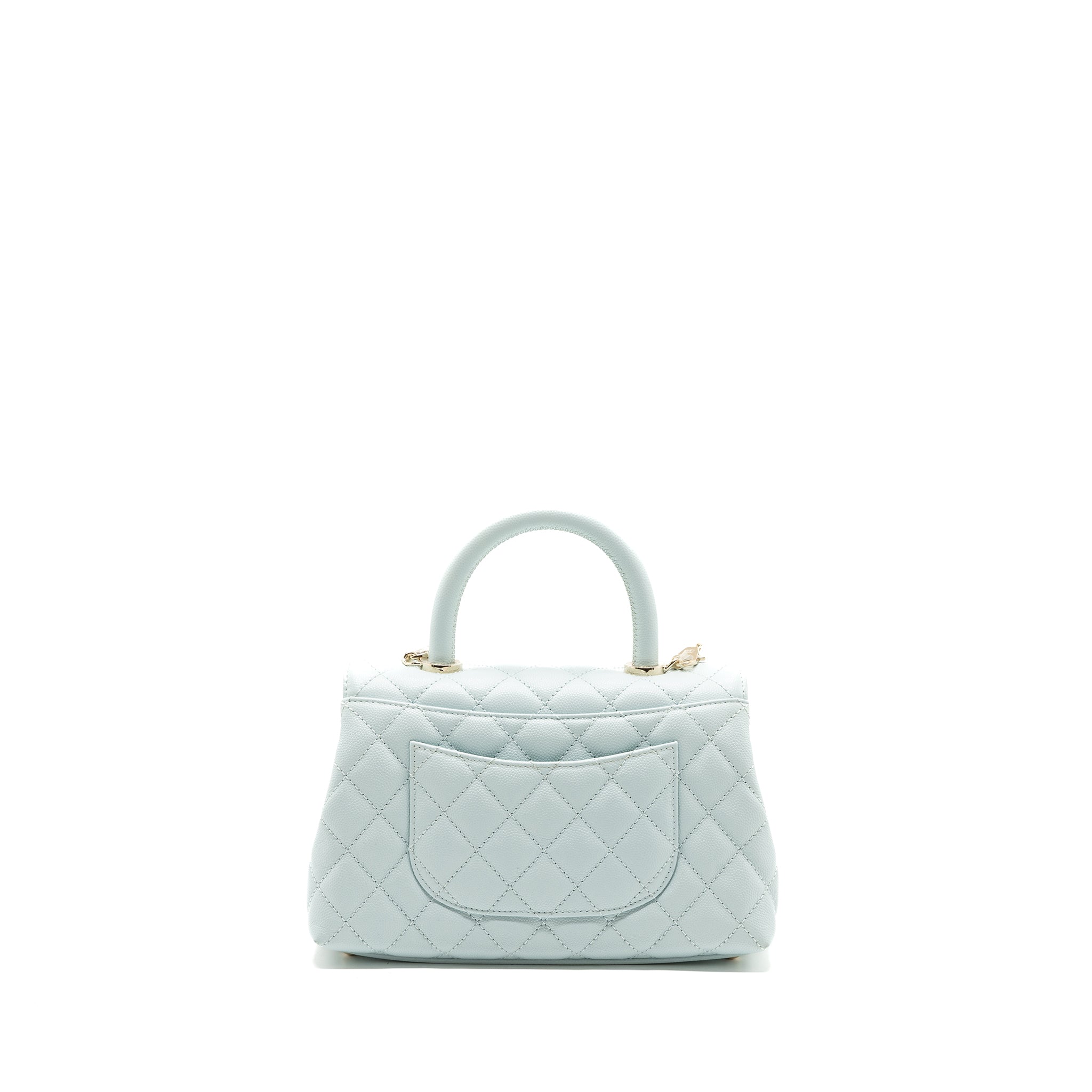 Chanel small coco handle caviar light blue L (microchip)