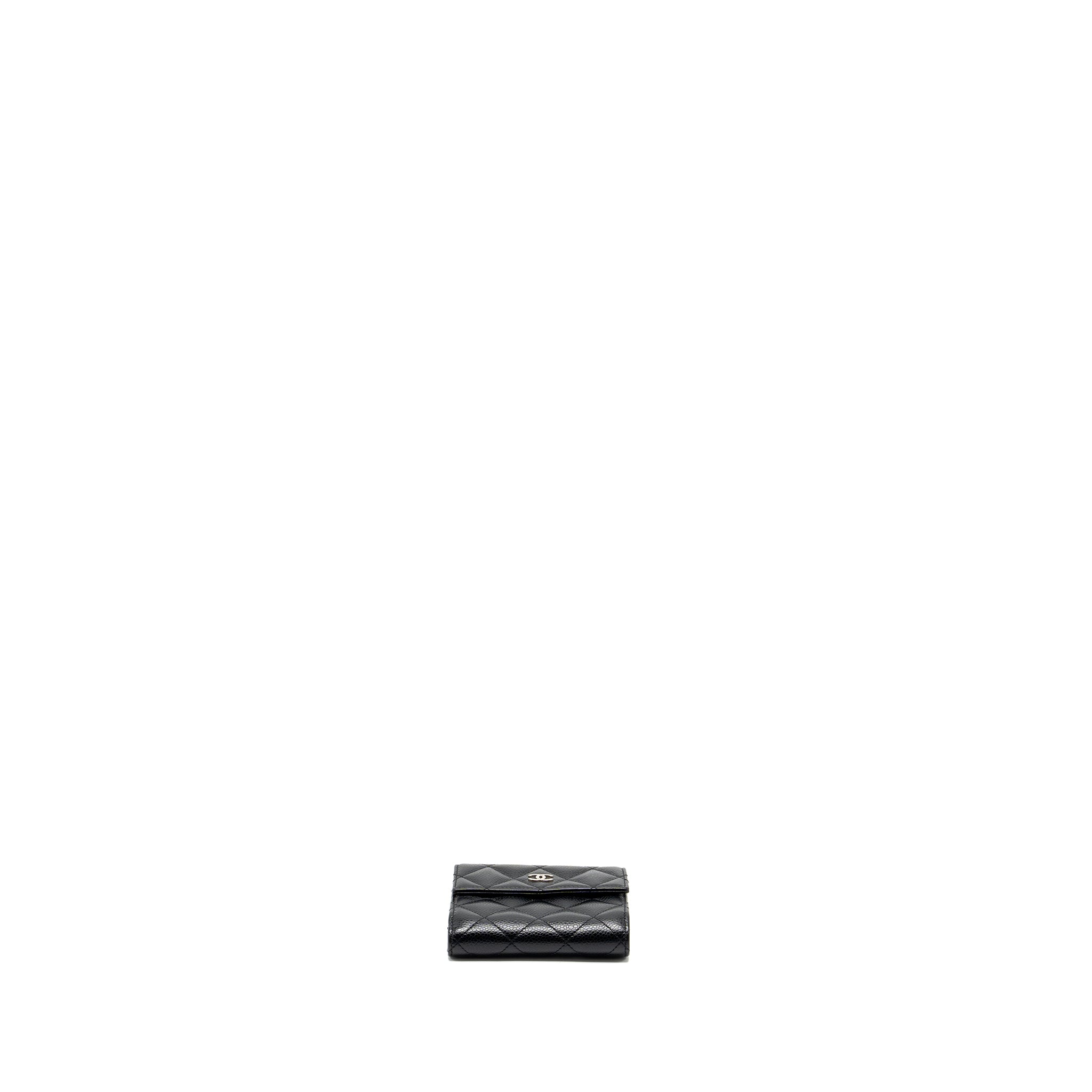Chanel Compact Wallet Caviar Black
