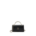 Chanel 23P Top Handle Mini Flap Bag Caviar Black L (Microchip)