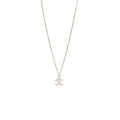 Chanel CC Logo Necklace Crystal Silver Tone