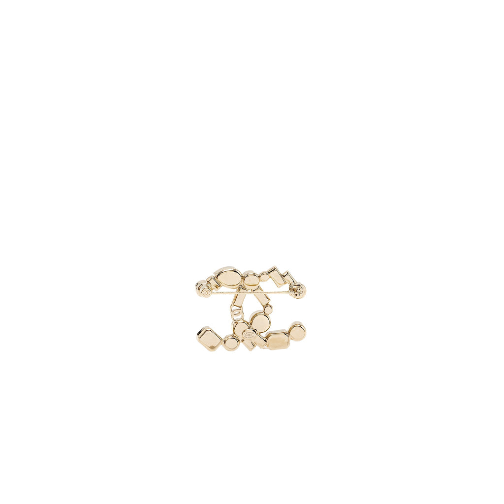 Chanel CC logo brooch Crystal/pearl L