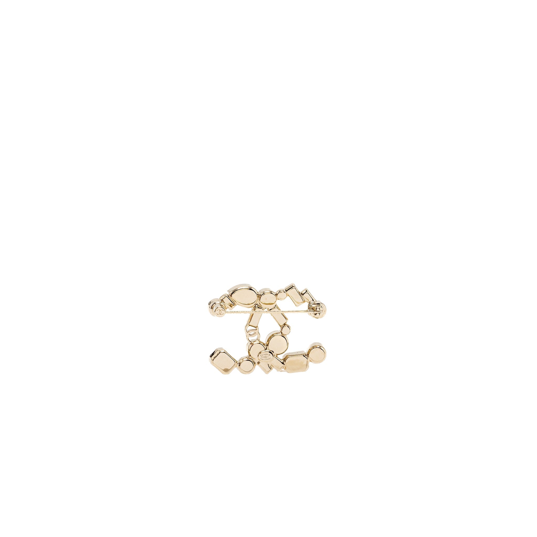 Chanel CC logo brooch Crystal/pearl L