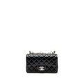 Chanel classic mini rectangular flap bag lambskin black  (microchip)