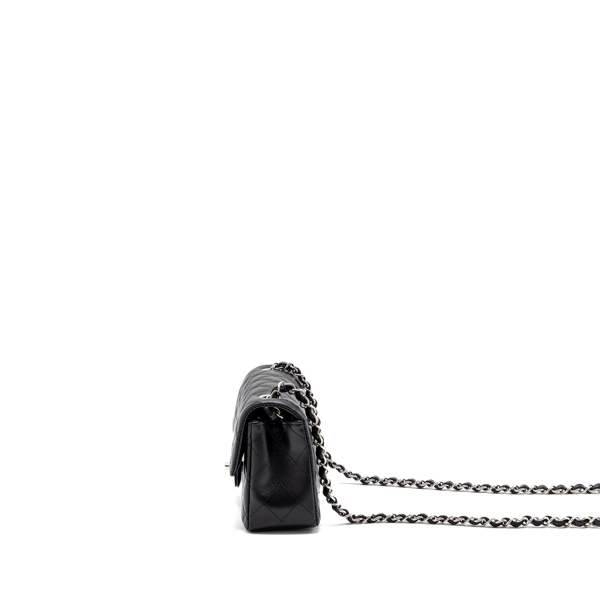 Chanel Classic Mini Rectangular Flap Bag Lambskin Black  (microchip)