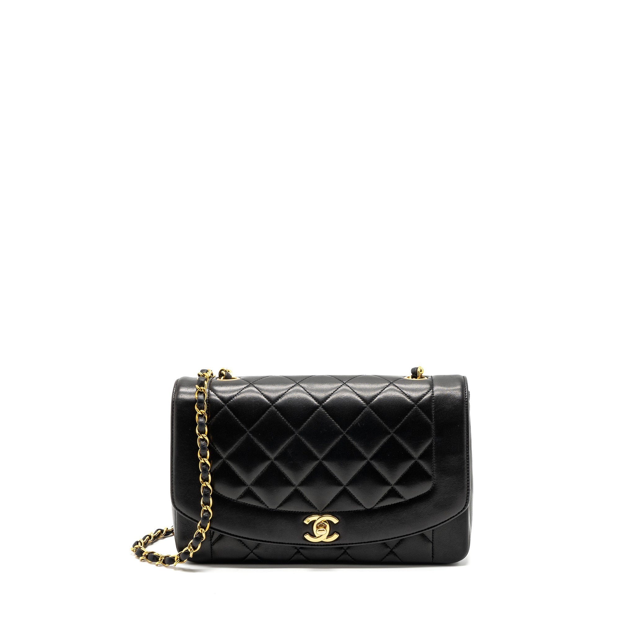 Chanel Vintage Diana Flap Bag Lambskin Black