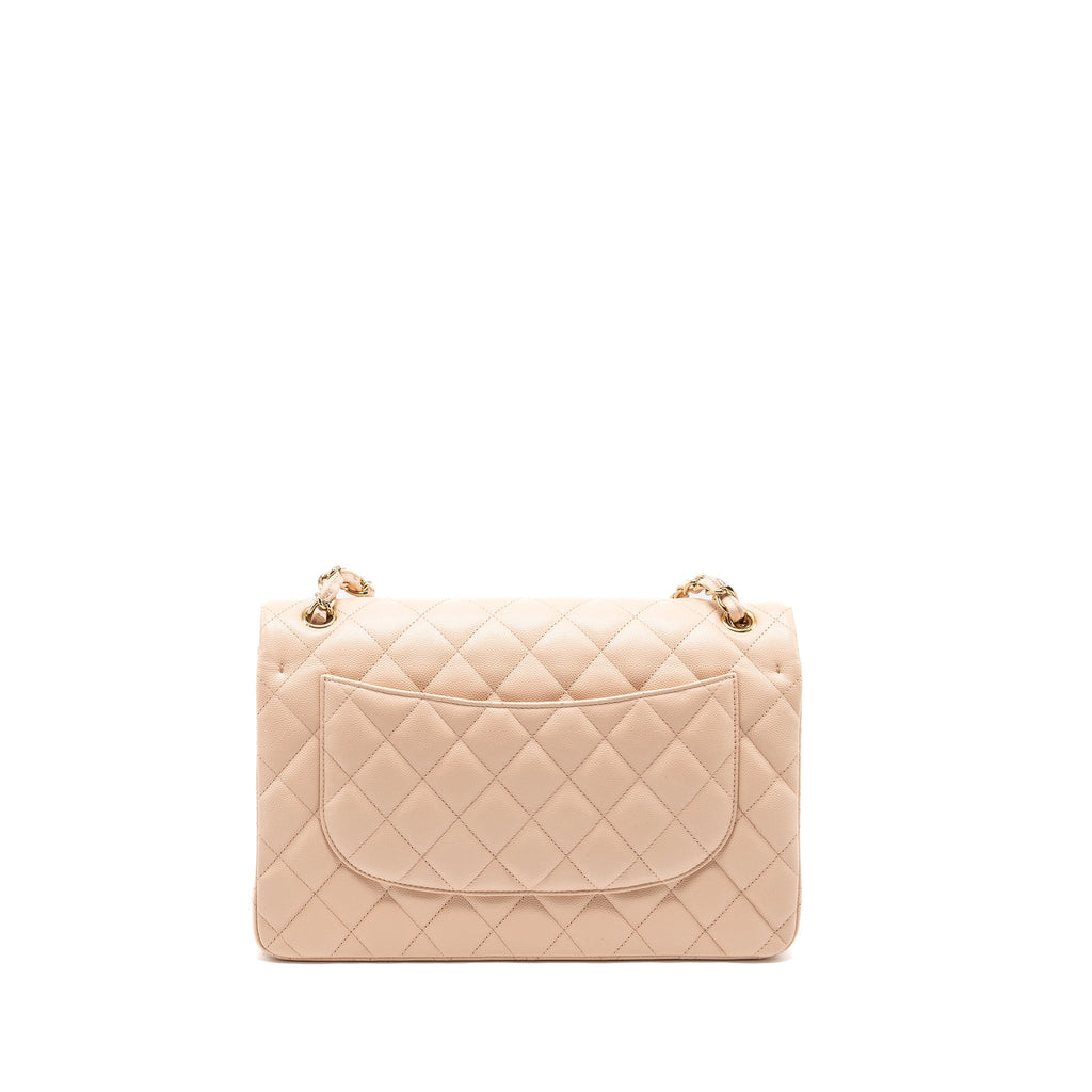 Chanel Jumbo Classic Double Flap Bag Caviar Beige L (Microchip)