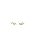Chanel Crystal Letter Logo Earring Light Gold Tone