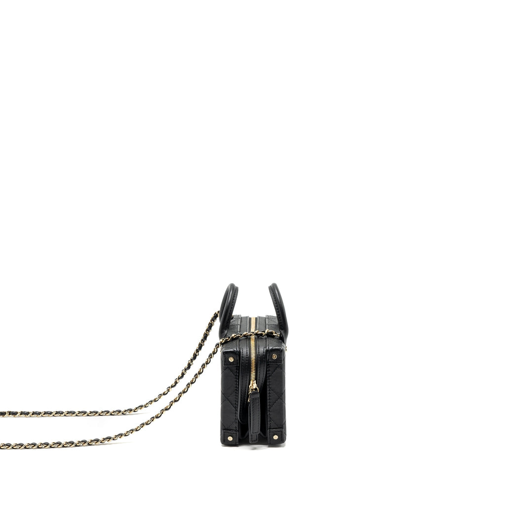 Chanel 22b Top Handle Small Vanity Case Calfskin Black (Microchip)