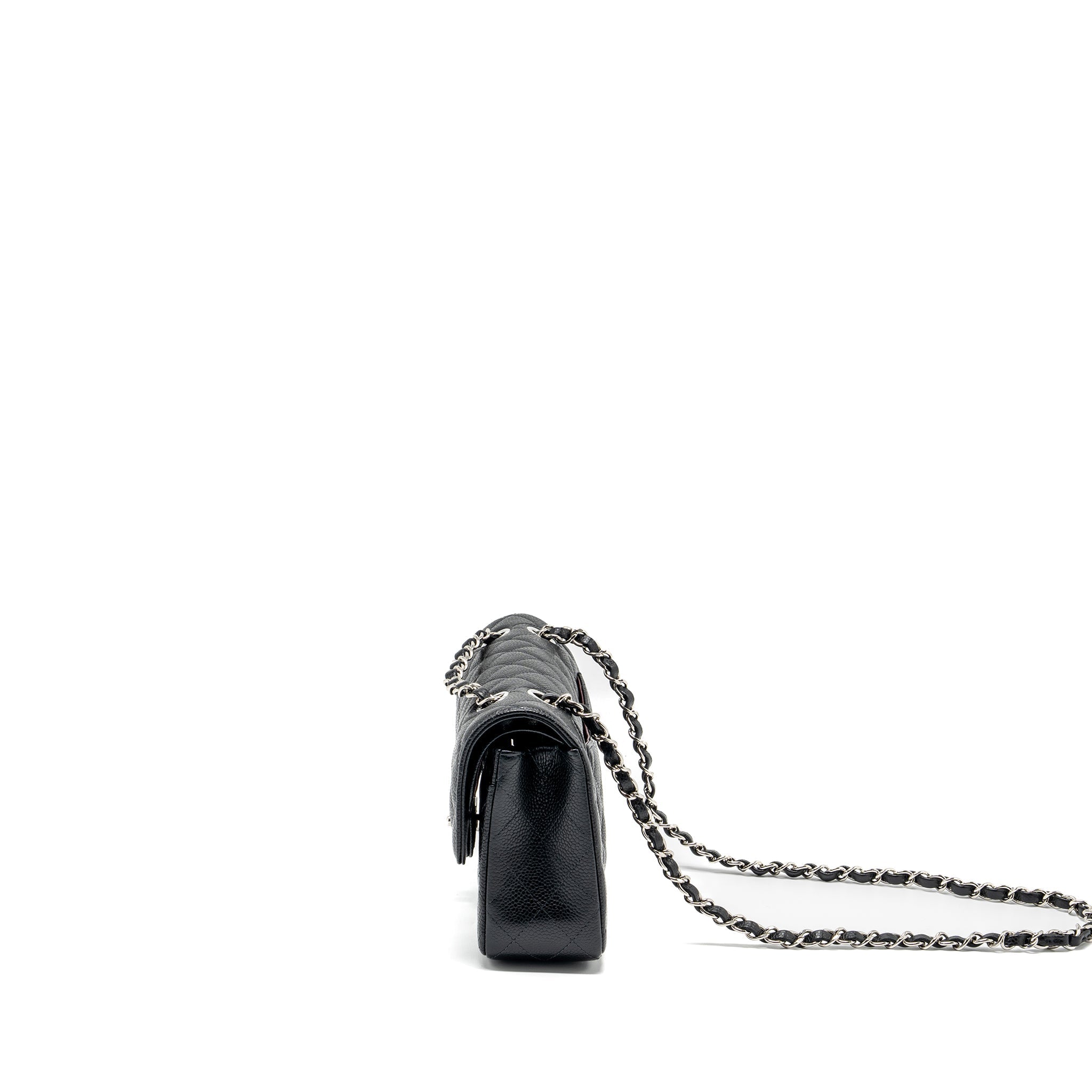 Chanel Small Classic Double Flap Bag Caviar Black  (microchip)