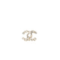 Chanel CC logo brooch Crystal/pearl L