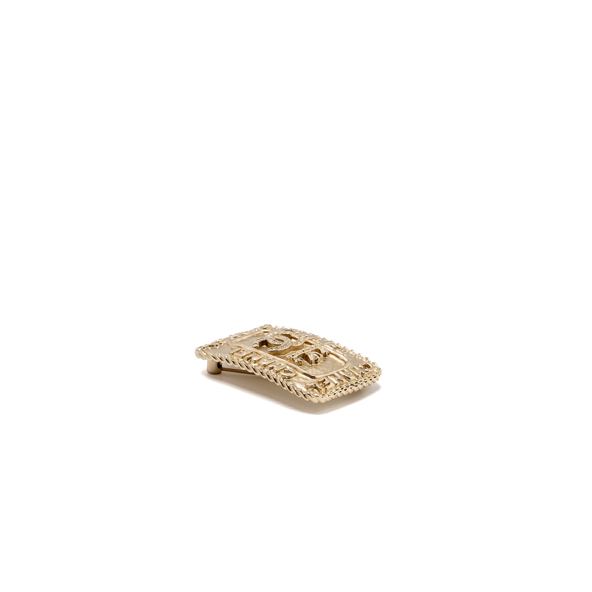 Chanel CC Logo And Crown Brooch Crystal L