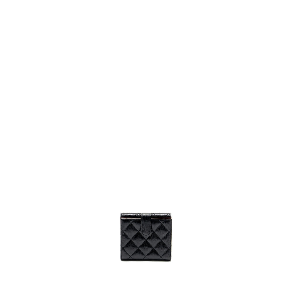 Chanel Compact Wallet Caviar Black