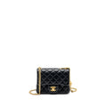 Chanel Camellia adjustable chain mini square flap bag lambskin black  (microchip)