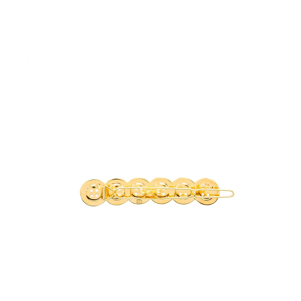 Chanel button hair clip gold tone