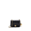Chanel Pearl Crush Mini Square Flap Bag Lambskin Black (Microchip)