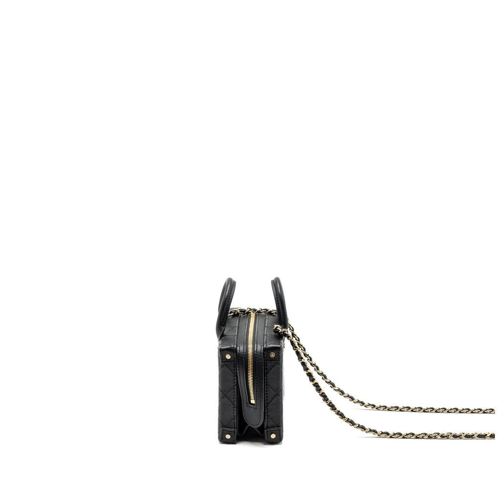 Chanel 22b Top Handle Small Vanity Case Calfskin Black (Microchip)