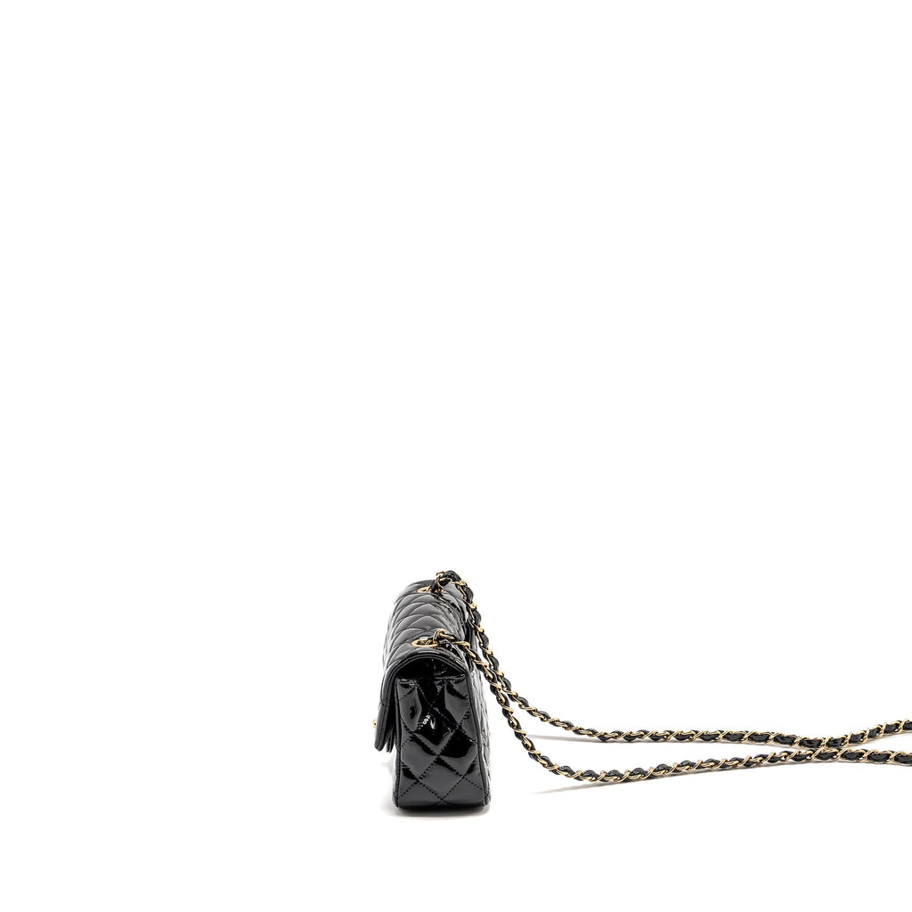 Chanel Mini Rectangular Flap Bag Patent Black L