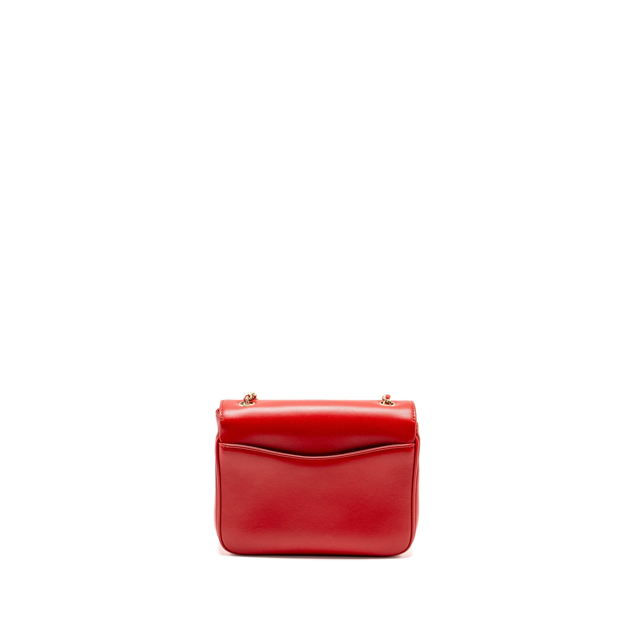 Chanel Mania Flap Bag Lambskin Red L