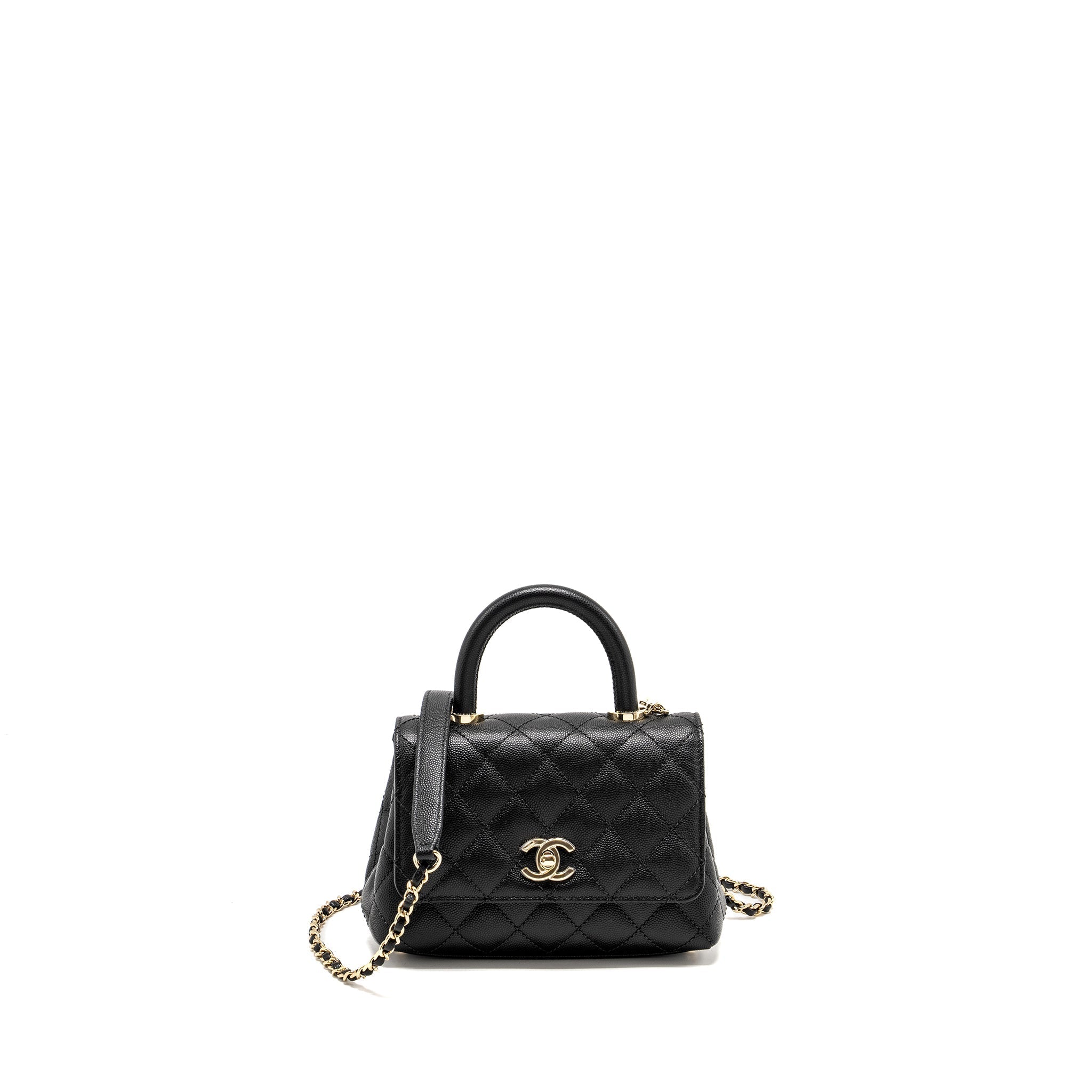 Chanel Mini Coco Handle Caviar Black L (Microchip)