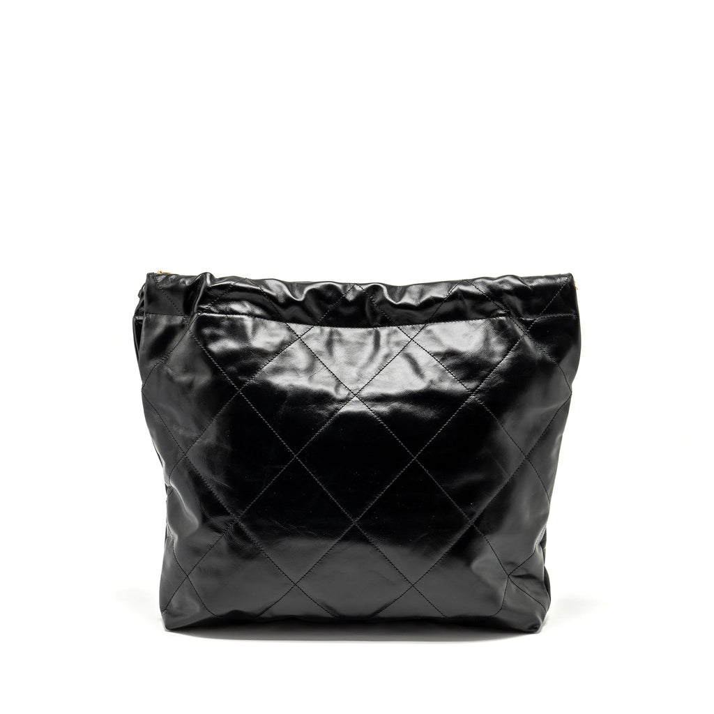 Chanel Medium 22 Bag Shiny Calfskin Black  (microchip)