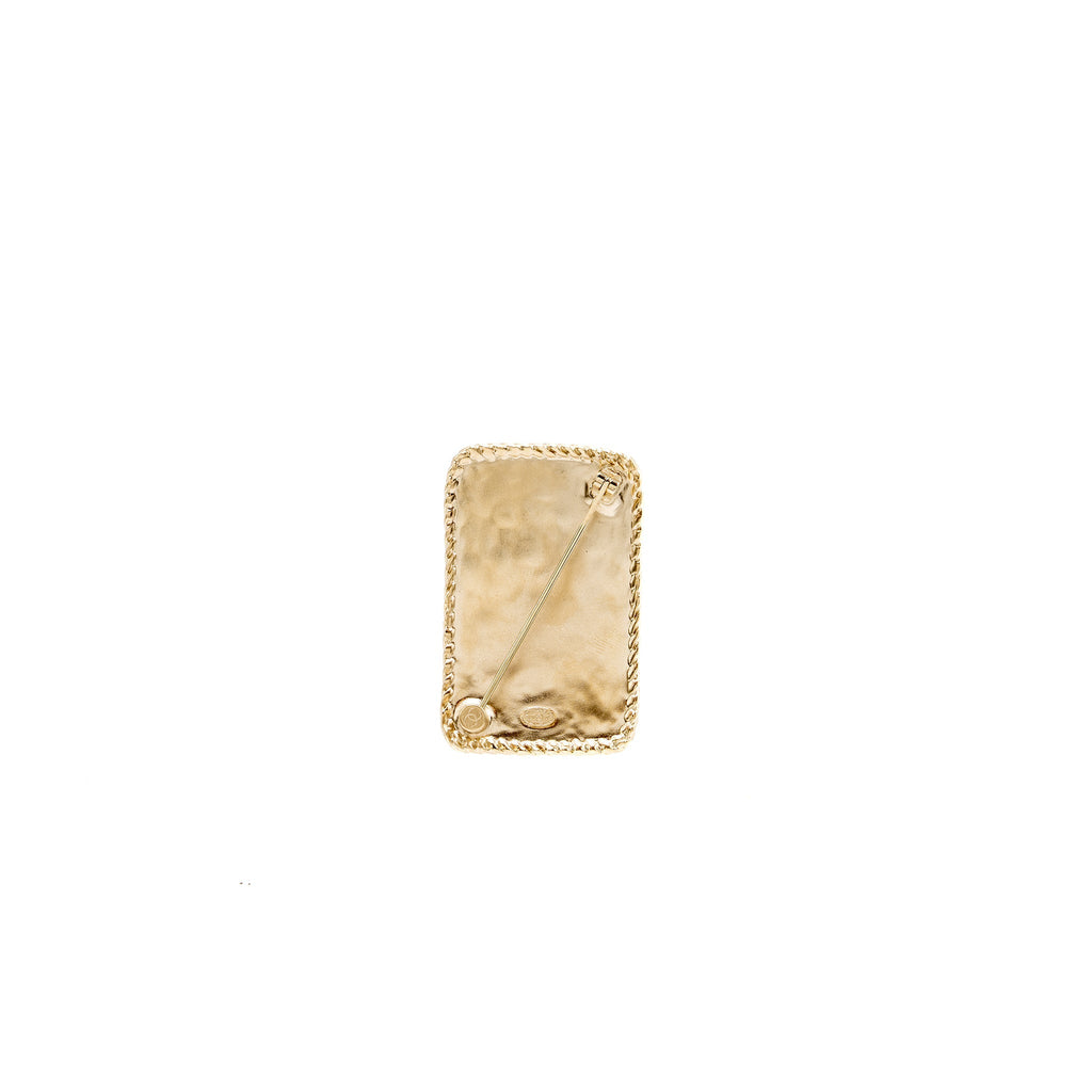 Chanel CC Logo And Crown Brooch Crystal L