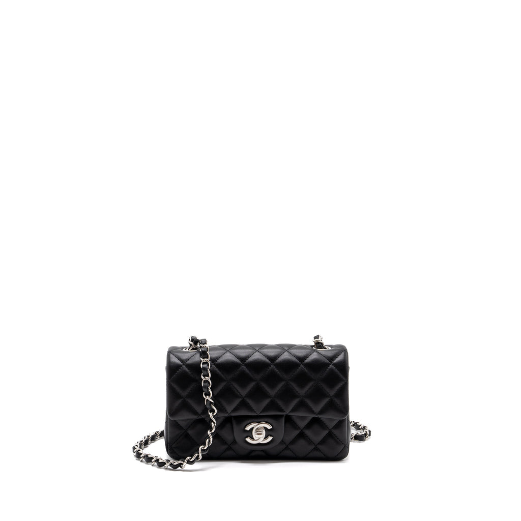 Chanel Classic Mini Rectangular Flap Bag Lambskin Black  (microchip)