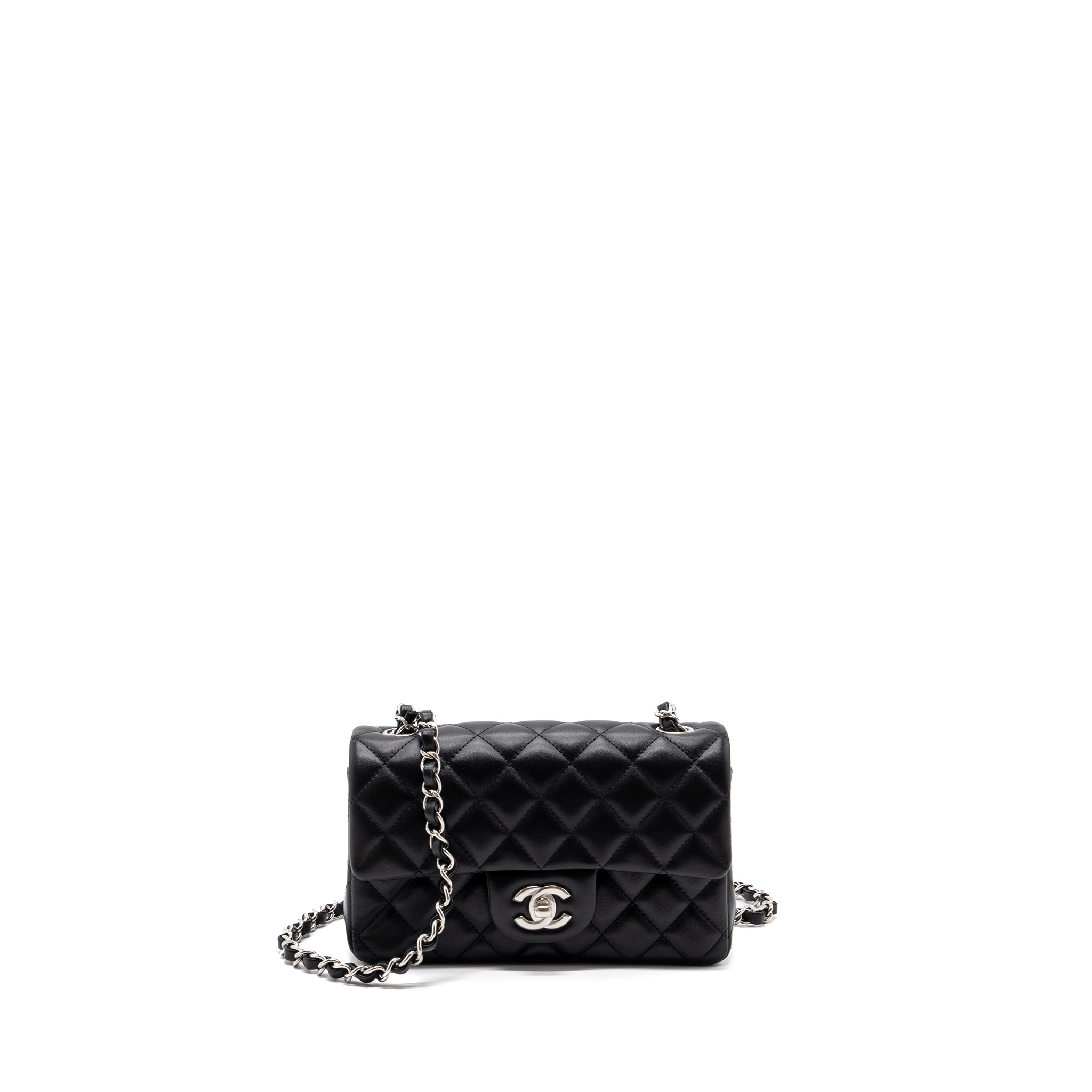 Chanel Classic Mini Rectangular Flap Bag Lambskin Black  (microchip)
