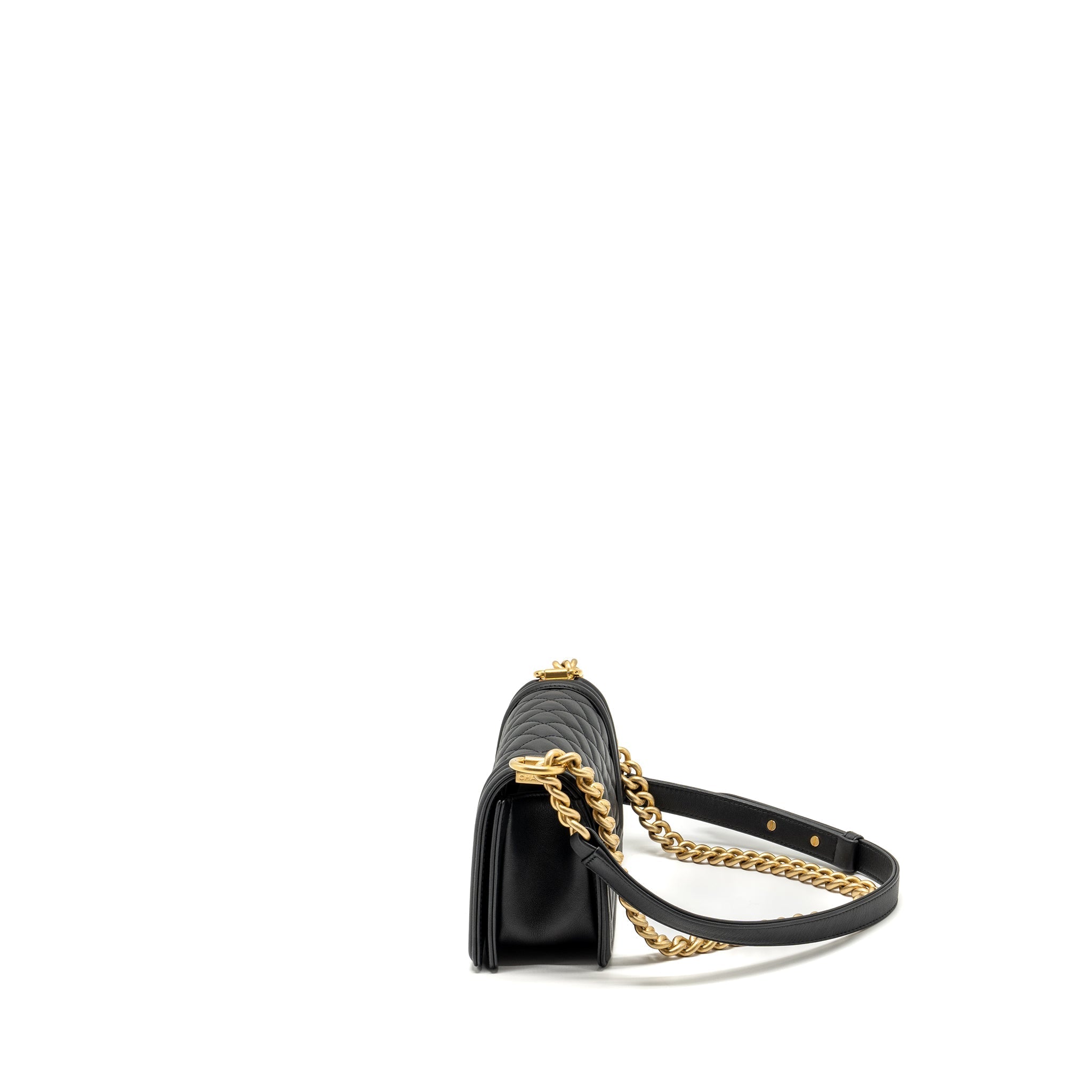 Chanel Small Boy Bag Calfskin Black  (microchip)